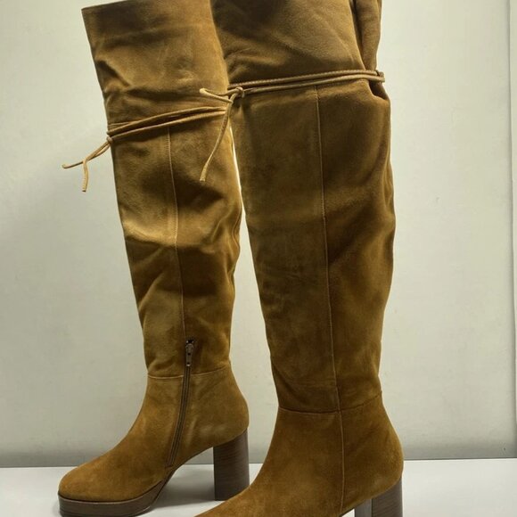 NEW FREE PEOPLE Echo Over-the-Knee Boots – Brown Size 9 – High Heel Platform - Picture 14 of 15